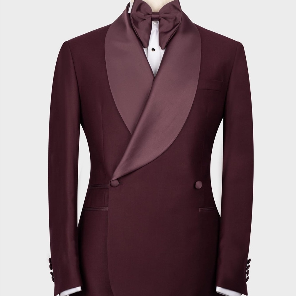 Elegant Burgundy Men's Tuxedo